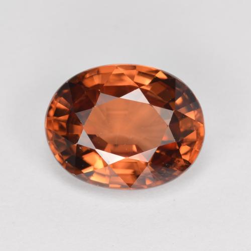 Zircone naturale arancione da 3,05 ct, taglio ovale, VVS