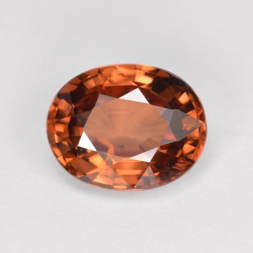 Zircone naturale arancione da 3,05 ct, taglio ovale, VVS