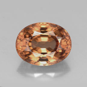 Zircone naturale arancione da 3,14 ct, taglio ovale, VVS-VS