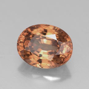 Zircone naturale arancione da 3,14 ct, taglio ovale, VVS-VS