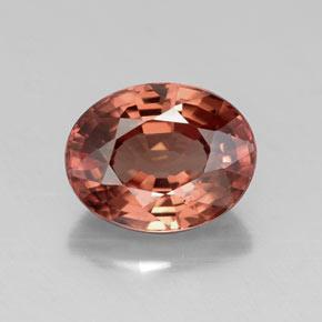 Zircone naturale rosso da 3,10 ct, taglio ovale, VVS