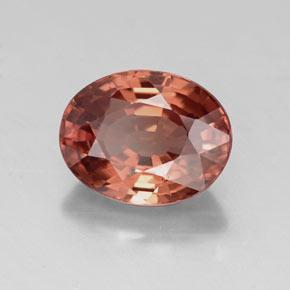 Zircone naturale rosso da 3,10 ct, taglio ovale, VVS
