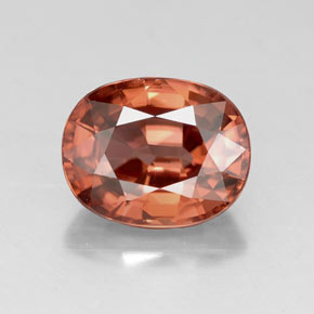 Zircone naturale rosso da 3,41 ct, taglio ovale, VVS