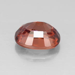 Zircone naturale rosso da 3,41 ct, taglio ovale, VVS