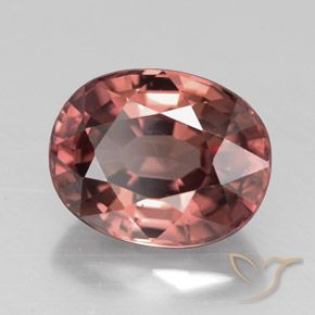 Zircone naturale rosso da 3,33 ct, taglio ovale, VVS