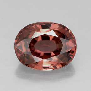 Zircone naturale rosso da 3,17 ct, taglio ovale, VVS