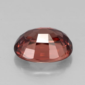 Zircone naturale rosso da 3,17 ct, taglio ovale, VVS