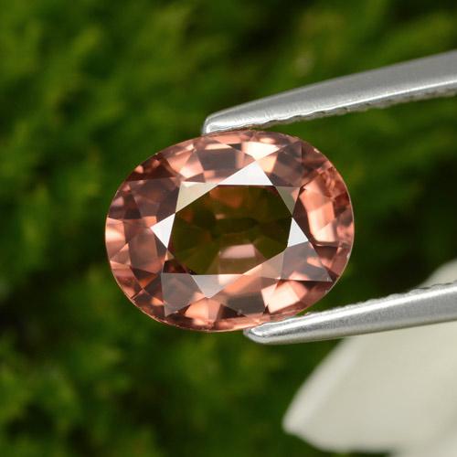 Zircone naturale rosa da 3,07 ct, taglio ovale, VVS