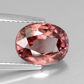 Zircone naturale rosa da 3,02 ct, taglio ovale, VVS