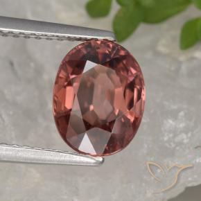Zircone Vino rosso naturale da 3.30 ct, Ovale, VVS