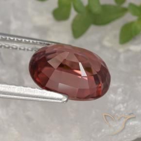 Zircone Vino rosso naturale da 3.30 ct, Ovale, VVS
