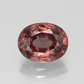 Zircone naturale rosa da 3,04 ct, taglio ovale, VVS