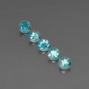 Zircone naturale blu da  ct, taglio rotondo, VVS-VS