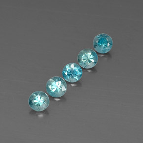 Zircone naturale blu da  ct, taglio rotondo, VVS-VS