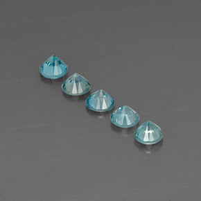 Zircone naturale blu da  ct, taglio rotondo, VVS-VS