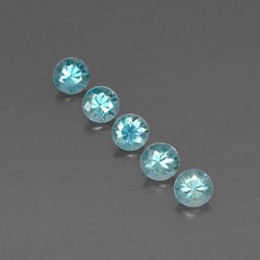 Zircone naturale blu da 2,97 ct, taglio rotondo, VVS-VS