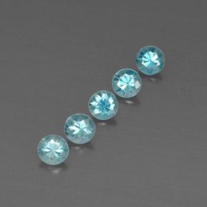 Zircone naturale blu da 2,97 ct, taglio rotondo, VVS-VS