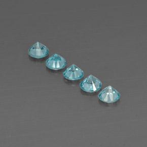 Zircone naturale blu da 2,97 ct, taglio rotondo, VVS-VS