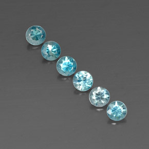 Zircone naturale blu da  ct, taglio rotondo, VVS-VS