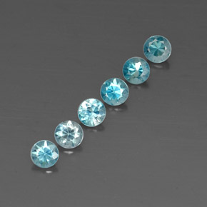 Zircone naturale blu da  ct, taglio rotondo, VVS-VS