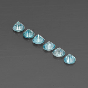 Zircone naturale blu da  ct, taglio rotondo, VVS-VS