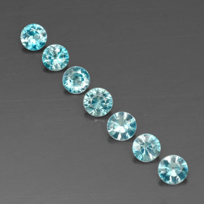 Zircone naturale blu da  ct, taglio rotondo, VVS-VS