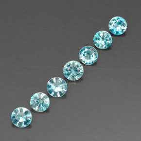 Zircone naturale blu da  ct, taglio rotondo, VVS-VS