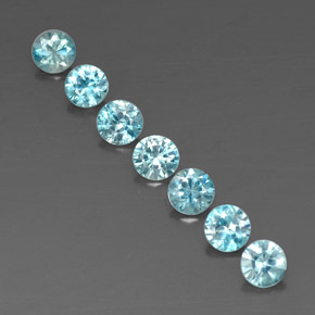 Zircone naturale blu da  ct, taglio rotondo, VVS-VS
