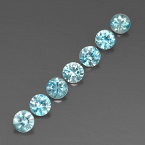Zircone naturale blu da  ct, taglio rotondo, VVS-VS
