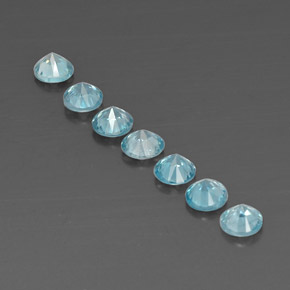Zircone naturale blu da  ct, taglio rotondo, VVS-VS