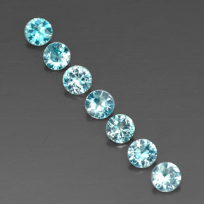 Zircone naturale blu da  ct, taglio rotondo, VVS-VS