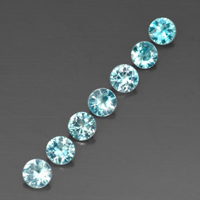 Zircone naturale blu da  ct, taglio rotondo, VVS-VS