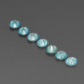 Zircone naturale blu da  ct, taglio rotondo, VVS-VS