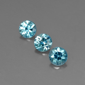 Zircone naturale blu da  ct, taglio rotondo, VVS-VS