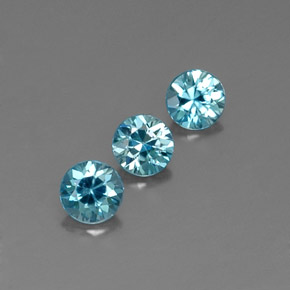 Zircone naturale blu da  ct, taglio rotondo, VVS-VS