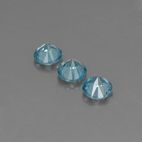 Zircone naturale blu da  ct, taglio rotondo, VVS-VS