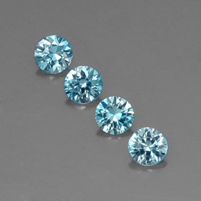 Zircone naturale blu da  ct, taglio rotondo, VVS-VS