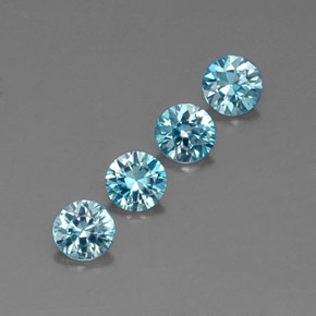 Zircone naturale blu da  ct, taglio rotondo, VVS-VS