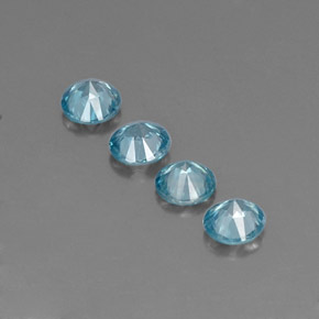 Zircone naturale blu da  ct, taglio rotondo, VVS-VS