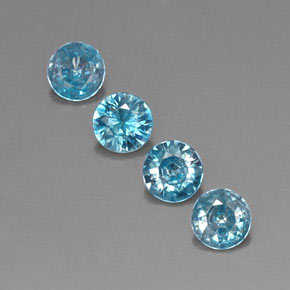 Zircone naturale blu da  ct, taglio rotondo, VVS-VS