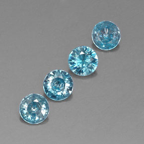 Zircone naturale blu da  ct, taglio rotondo, VVS-VS