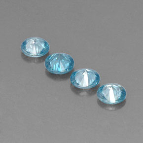 Zircone naturale blu da  ct, taglio rotondo, VVS-VS