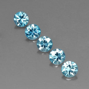 Zircone naturale blu da  ct, taglio rotondo, VVS-VS