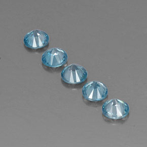 Zircone naturale blu da  ct, taglio rotondo, VVS-VS