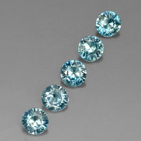 Zircone naturale blu da  ct, taglio rotondo, VVS-VS