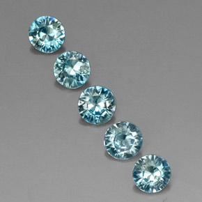 Zircone naturale blu da  ct, taglio rotondo, VVS-VS