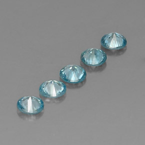 Zircone naturale blu da  ct, taglio rotondo, VVS-VS