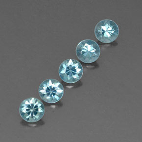 Zircone naturale blu da  ct, taglio rotondo, VVS-VS