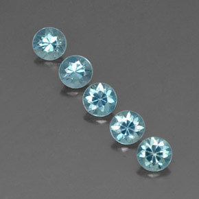 Zircone naturale blu da  ct, taglio rotondo, VVS-VS
