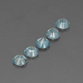 Zircone naturale blu da  ct, taglio rotondo, VVS-VS